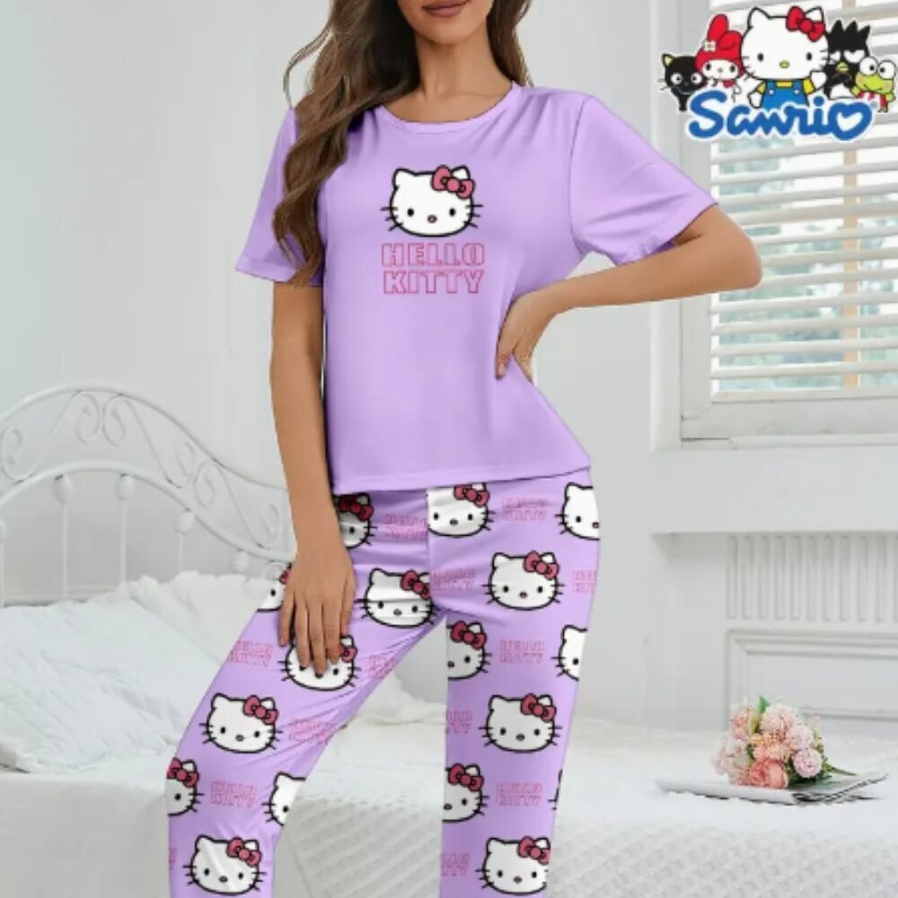 Hello Kitty Pajama Set Purple NWT